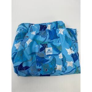 Peter Millar Blue Swim Trunks with Fish Print